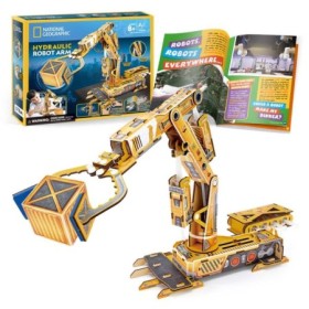 Joc Educativ STEM National Geographic puzzle 3D Brat robotic hidraulic 185 piese